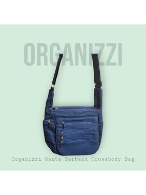 Organizzi Santa Barbara Crossbody Bag | Coastal Boho Organizer in Denim Blue